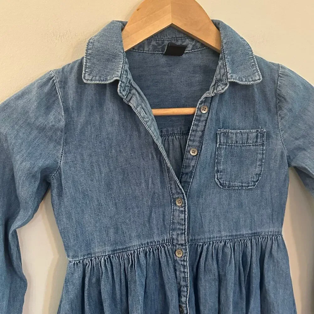 Gap Kids Denim Long Sleeve Dress sz S